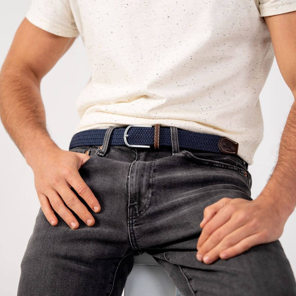 BillyBelt elastischer Flechtgürtel Dunkelblau