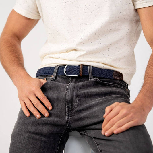 BillyBelt elastischer Flechtgürtel Dunkelblau