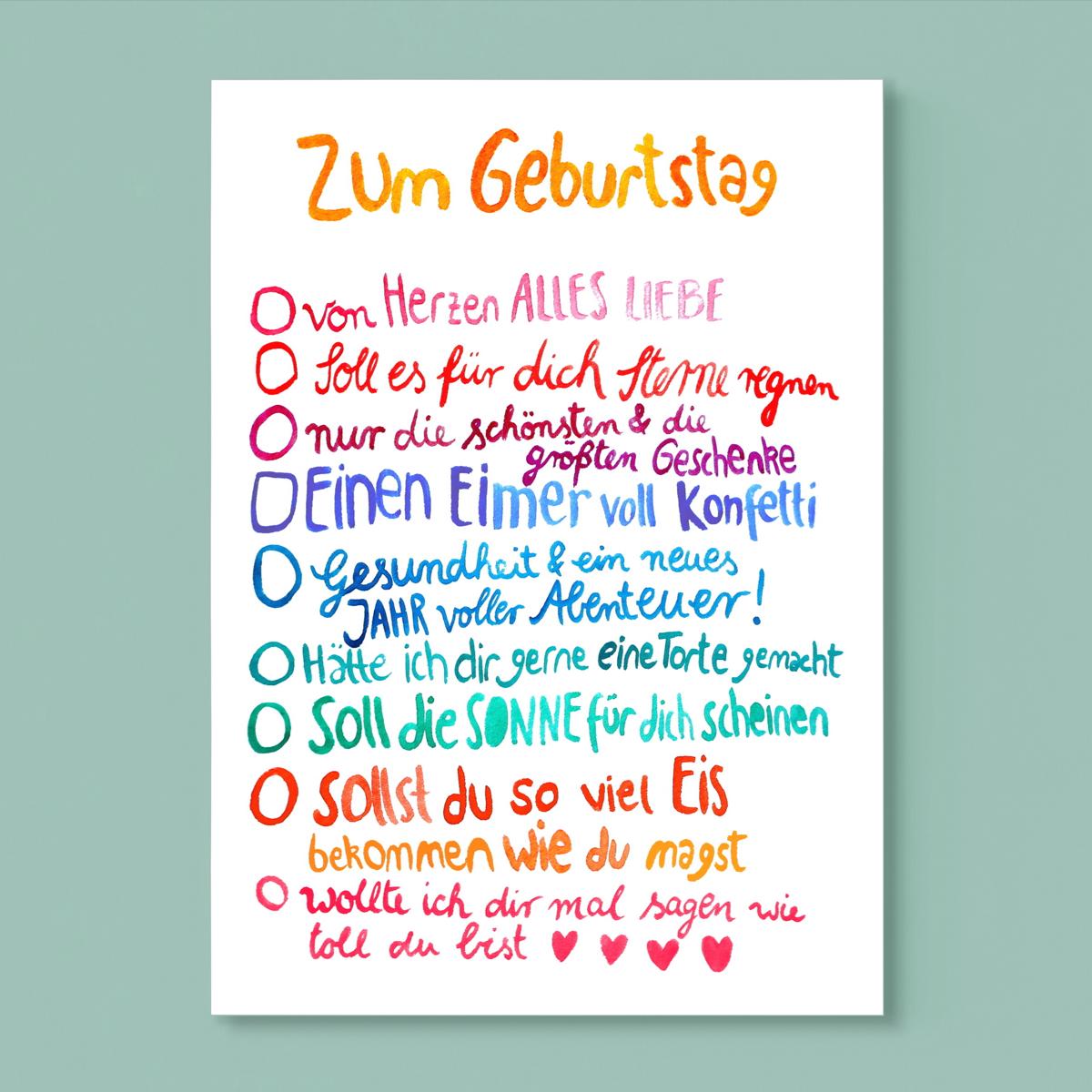 Postkarte Geburtstagskarte* Zum Geburtstag*