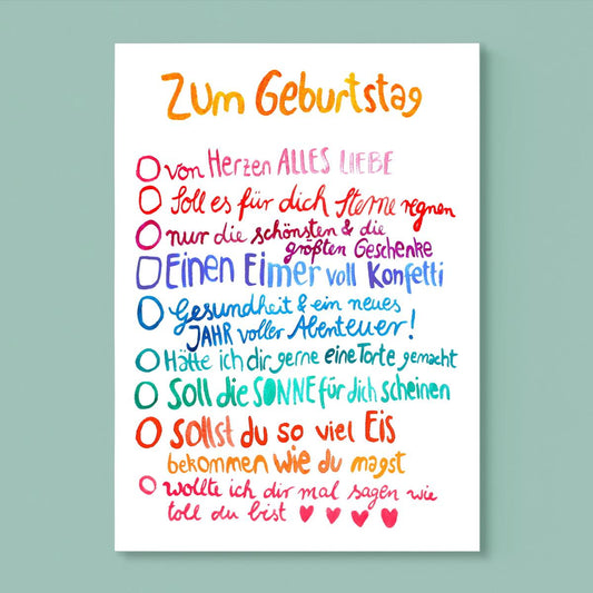 Postkarte Geburtstagskarte* Zum Geburtstag*