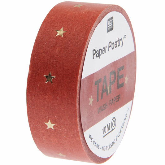 Rico Design Tape Sterne Rostrot/Gold