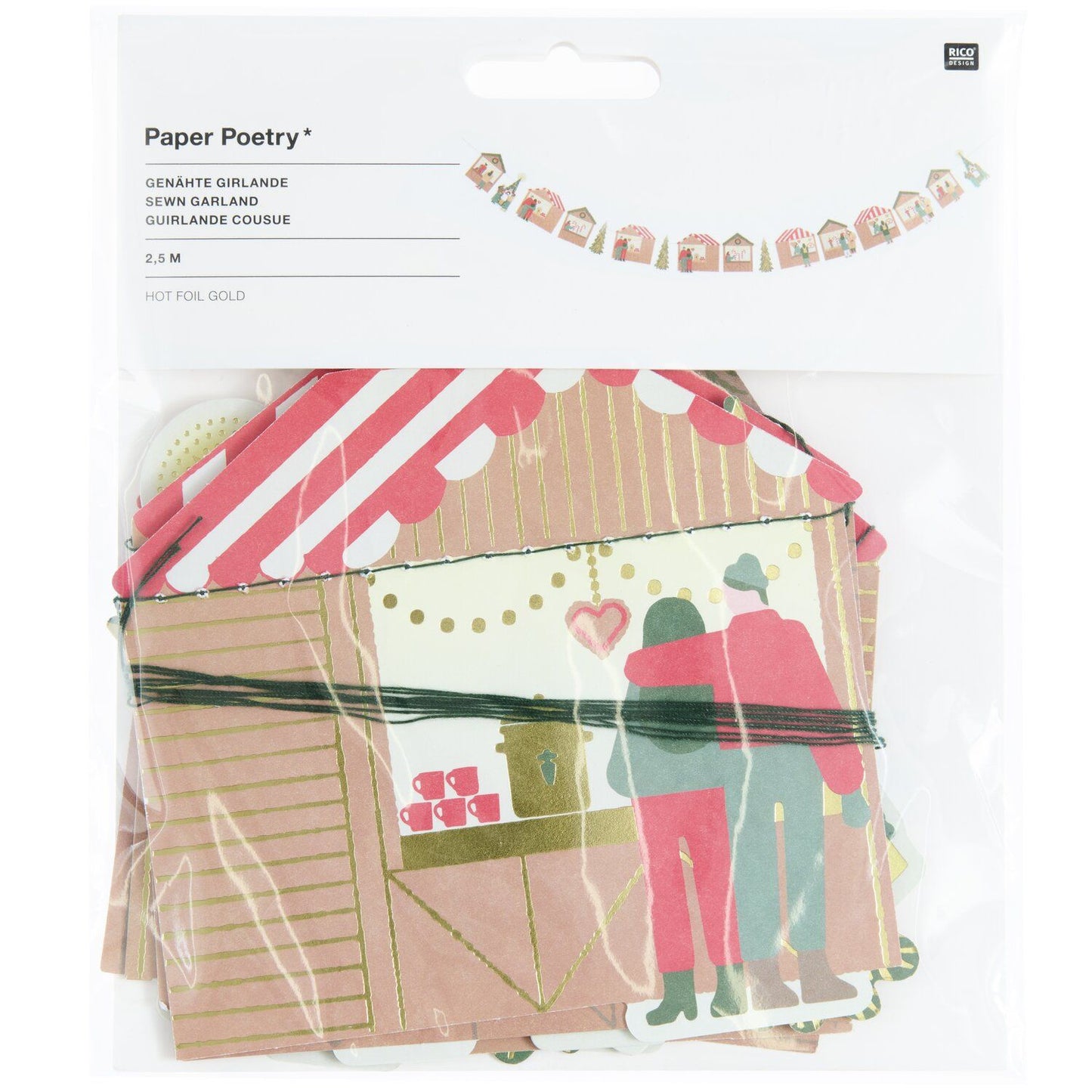 Rico Design Genähte Girlande Weihnachtsmarkt