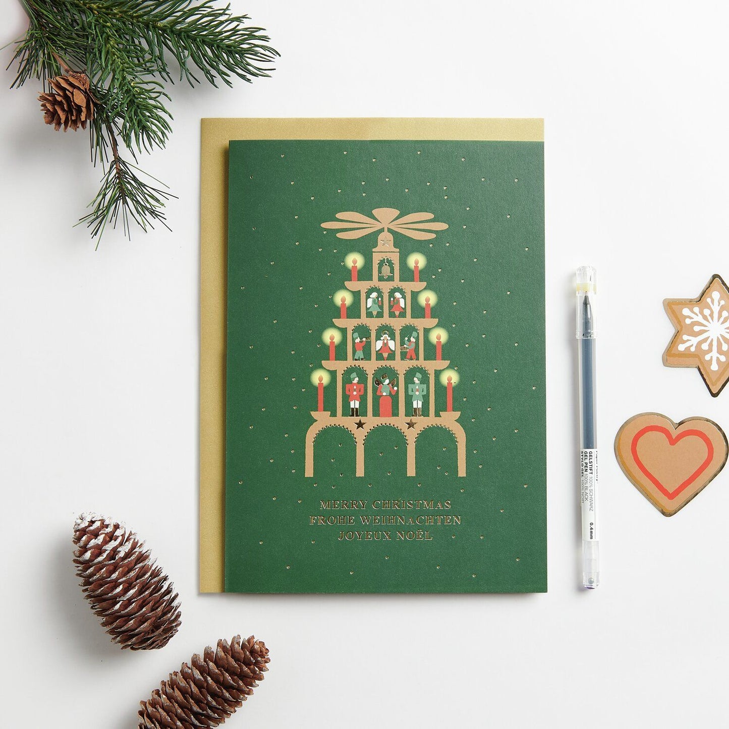 Rico Design Klappkarte Weihnachtspyramide A5