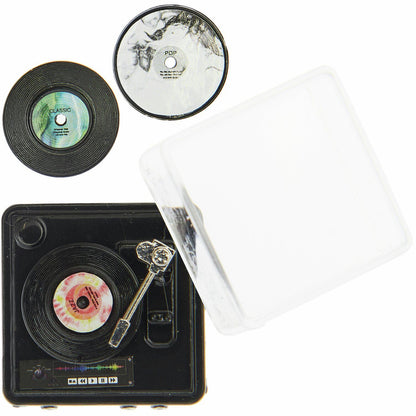 Rico Design Miniatur Plattenspieler mit Schallplatten