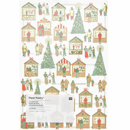Rico Design Glanzbilder Weihnachtsmarkt