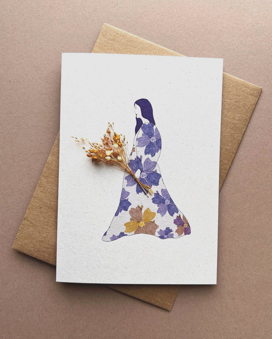 Mara Malou Klappkarte mit Trockenblumen